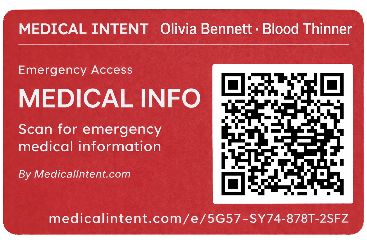 MedicalIntent wallet card
